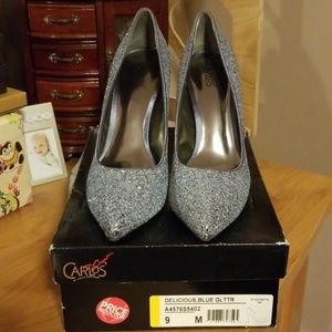 Carlos Santana Delicious Blue Glitter 5" Stilettos